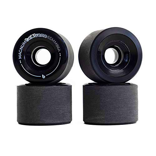 BEXTREME- Ruedas Longboard 86A para Derrapar Color Negro Modelo Magnum 65X46mm Milimetros Derrapes Freeride Freestyle Labio Redondo Rugosidades Uretano Especial High-Rebound